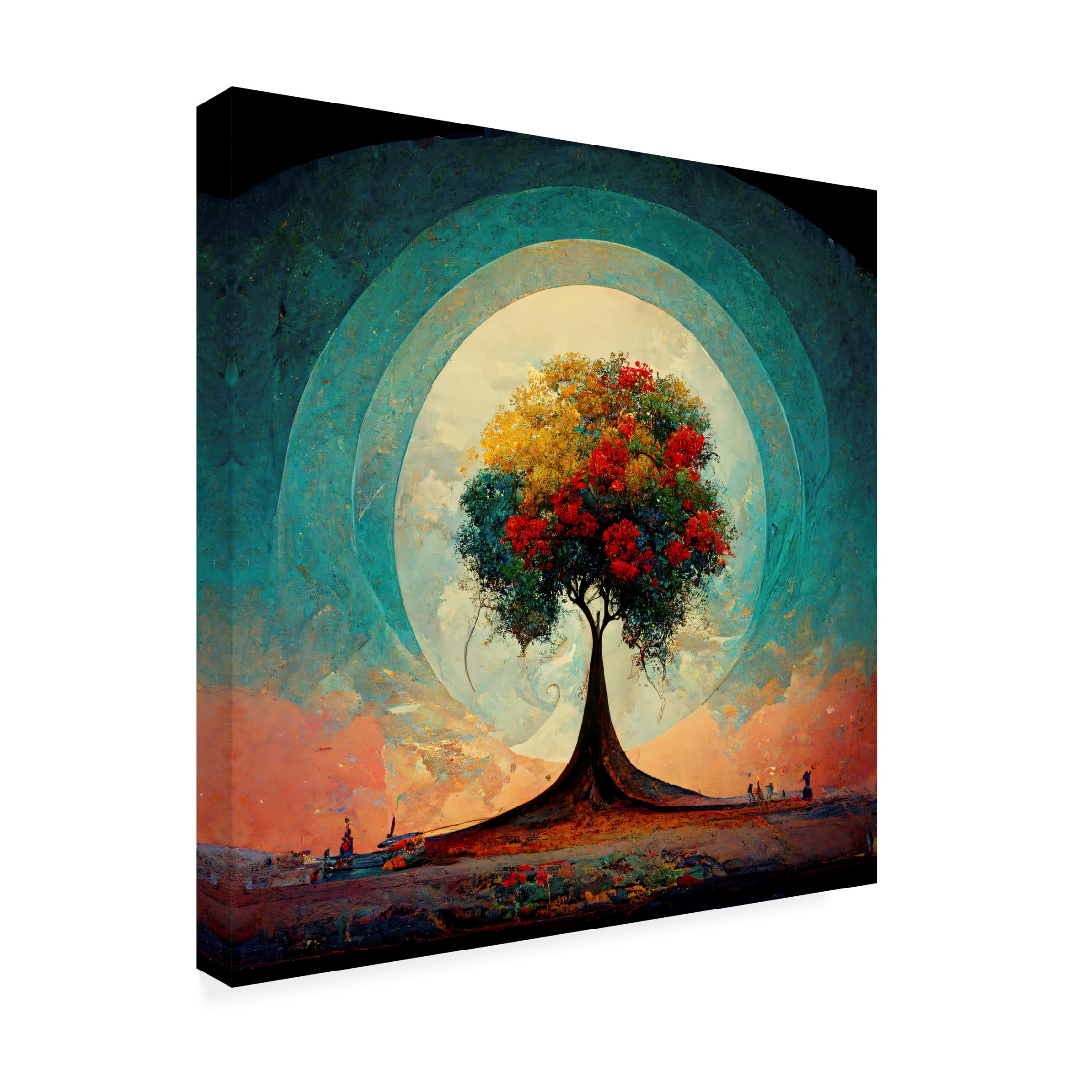 Canvas Wall Art - Ray Heere 'Tree Of Life 8' Wall Art for Living Room, Bedroom, or Office Décor by Trademark Fine Art - 24 x 24 Inches