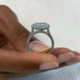thumbnail image 3 of 3CT Radiant Cut Simulated Diamond Halo Wedding Women's Engagement Ring 14k White Plated 925 Sterling Silver For Her, 3 of 4
