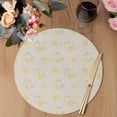 thumbnail image 3 of Summer Lemon Round 13 Inch Placemats Set of 8, Yellow Fruits Leaves Lemon Farmhouse Beige HeatResistant Non Slip Place Mats for Dining Table, Wipeable Braided Kitchen Table Mats for Housewarming, 3 of 9