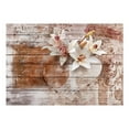thumbnail image 2 of Tiptophomedecor Peel and Stick Wallpaper Wall Mural - Flowers On Vintage Wood - Removable Wall Decals, 2 of 3