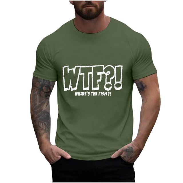 Mangas de Mano para Hombres, Cuello Redondo de Verano Ocio Impreso Superior, Moda Casual Manga Larga Poliéster