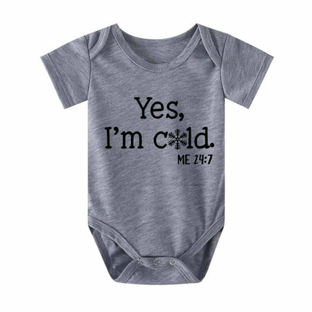 

Summer Savings Clearance 2023! PEZHADA Girls Romper Toddler Baby Girls Boys Short Sleeve Letter Print T-Shirt Jumpsuit Romper Gray 18-24 Months