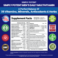 thumbnail image 4 of Simply Potents Multivitamin for Men, 35 Nutrients, Antioxidant, Immune & Prostate Support, 60 Capsules, 4 of 8