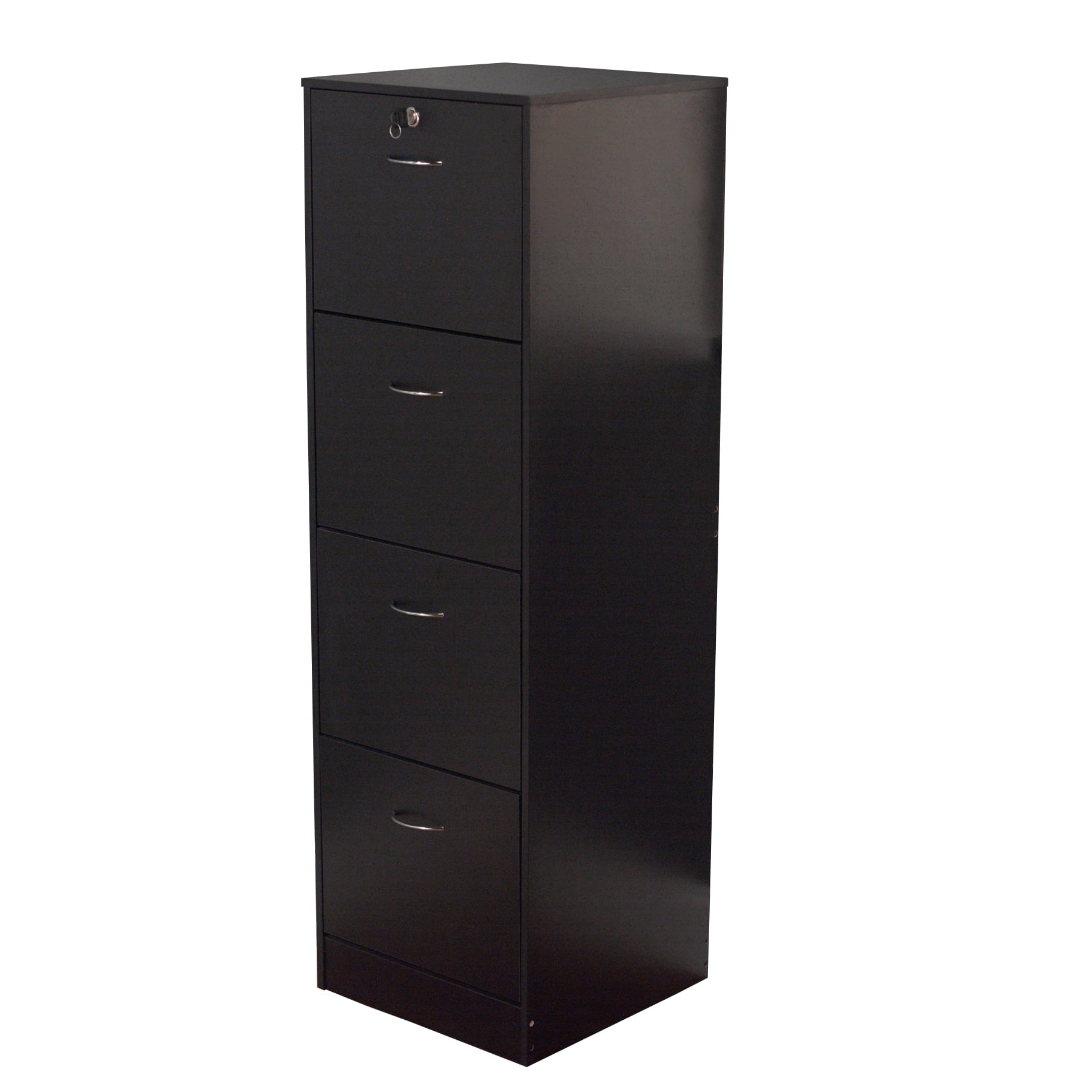 Wilson 4 Drawer Vertical Wood Lockable Filing Cabinet Black Wilson 4 Drawer Vertical Wood Lockable Filing Cabinet Black Com