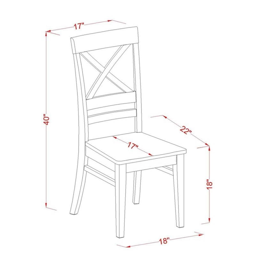 Pemberly Row 18'' Traditional Wood Dining Chair in Black/Cherry (Set of 2)