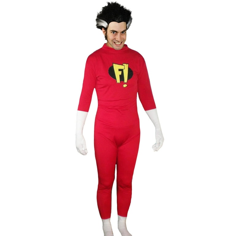 F Adult Costume With Wig Freakazoid TV Show 90s Freakazoid