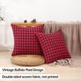 thumbnail image 3 of Funda de almohada decorativa CARRIE HOME, 51 x 51 cm, juego de cuadros rojos y negros, 3 of 7