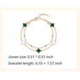 thumbnail image 5 of MLYeeWf Four Leaf Clover Bracelet in Green, Red & Black Fashion Metal, Includes 3 Bracelets, 5 of 5
