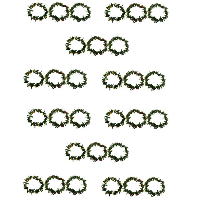 Luau Leis 30 Piezas Flores Artificiales Collares de Hojas de Lei Hawaiano Tropical para Disfraz de Hula Y Fiesta En la Playa