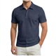 thumbnail image 1 of Mens Casual Manga Corta Botón Abajo Camisas de Color Sólido Turndown Cuello Blusa, Suelto Ajuste Superior para el Verano, 1 of 6