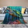 thumbnail image 2 of Nawypu Sea Turtle Blanket Ocean Turtle Decor Throw Blankets Cozy Flannel Soft Warm Plush Lightweight Nautical Blanket Sea Turtle Gifts for Men Women Boys Girls Teens Kids for Couch Sofa Bed, 2 of 6