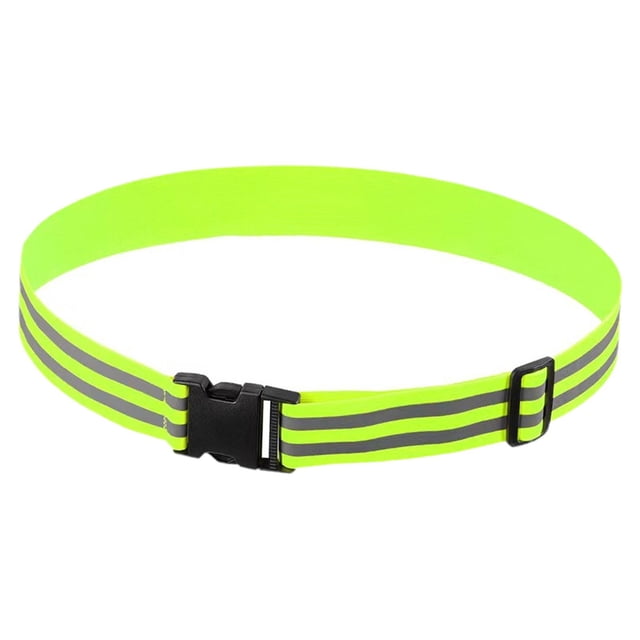 Almencla Adjustable Reflective Belt High Visibility Strap for Cycling Jogging Outdoor Green