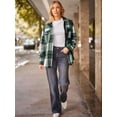 thumbnail image 5 of YATELLE Womens Fall Outfits Fashion Clothes Shackets Flannel Plaid Button Down Long Sleeve Shirts Jackets 2024, 5 of 6