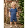 thumbnail image 3 of Loicainy 3 Pack Infant Baby Boy Romper 3 6 9 12 18 Months Summer Short Sleeve Round Neck Solid Color Waffle Jumpsuits, 3 of 8