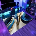 thumbnail image 4 of Fluid Blue Gold Rug 5x7ft Area Rugs Luxury Blue Gold Marble Rugs Ultra Soft Washable Carpet with Non Slip Backing for Living Room Bedroom Gameroom Study Office Home Decor Mat, 4 of 6
