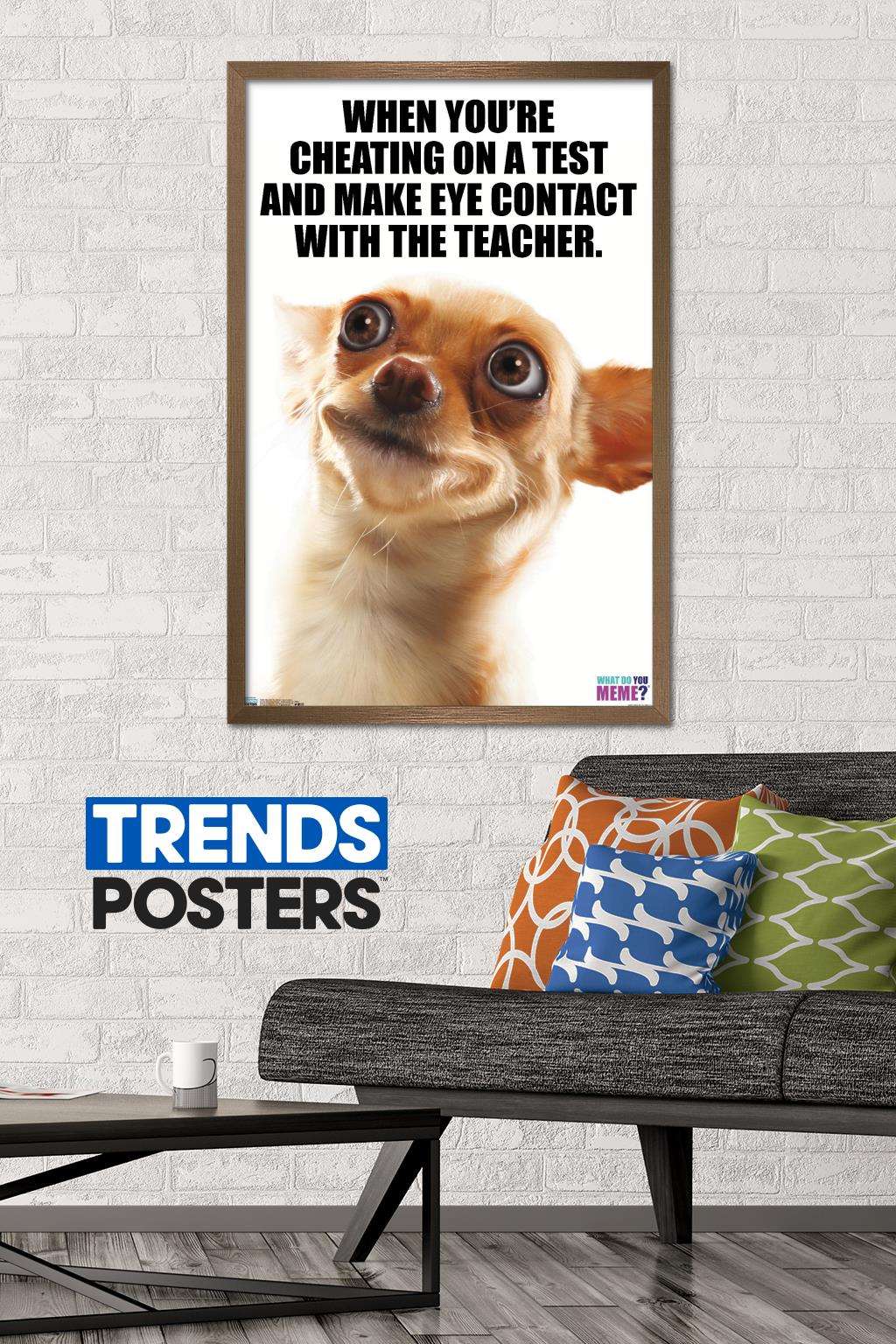 What Do You Meme - Eye Contact Wall Poster, 22.375" x 34", Framed