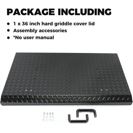 HECASA Griddle Grill Cover Hard Top Lid Black with Handle Outdoor Home BBQ for 36" Front or Rear Grease Griddle 36 Inch Blackstone Members Camp Chef Hood