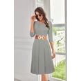 thumbnail image 2 of Vestido GRACE KARIN de manga 3/4, casual, holgado, plisado, 2 of 5