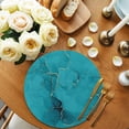 thumbnail image 2 of Turquoise Marble Round 15 Inch Placemats Set of 2, Minimalist Abstract Golden Fluid Art HeatResistant Non Slip Place Mats for Dining Table, Wipeable Braided Kitchen Table Mats for Housewarming, 2 of 9