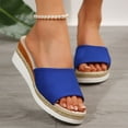 thumbnail image 5 of THDHVS Sandals Women,Womens Sandals Dressy,Women's Fashion Casual Summer Solid Color Thick Bottom Beach Fish Mouth Wedge Slippers Blue 8.5, 5 of 5