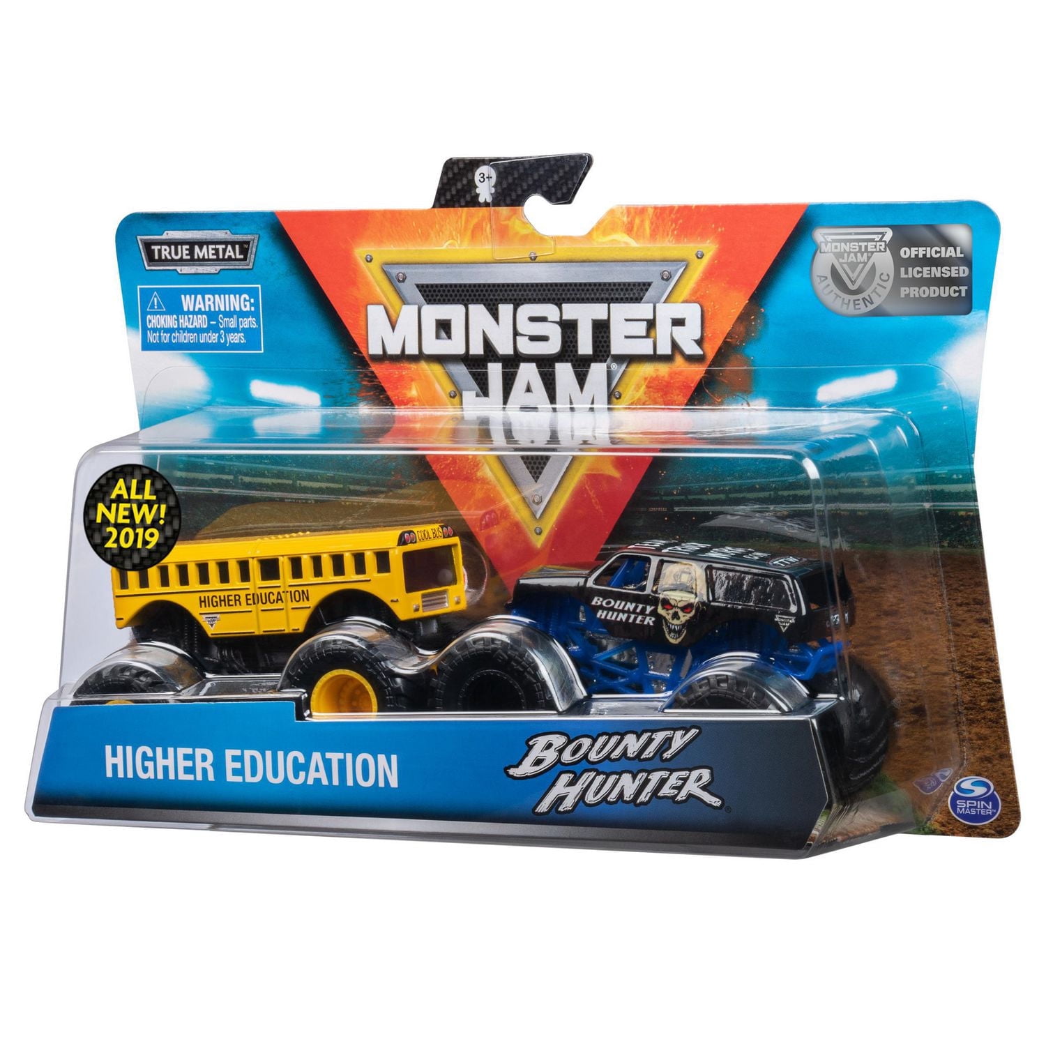 Monster Jam, Official Higher Education vs. Bounty Hunter Die-Cast Monster Trucks, 1:64 Scale, 2 Pack
