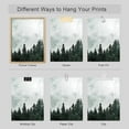 thumbnail image 4 of PixonSign Adhesive Canvas Print Wall Art Set - Foggy Pine Tree Forest Misty Mountain Art - Set of 3 Nature Wilderness Landscape Artwork Illustrations Wall Décor - 12"x16"x3 Panels Unframed, 4 of 5