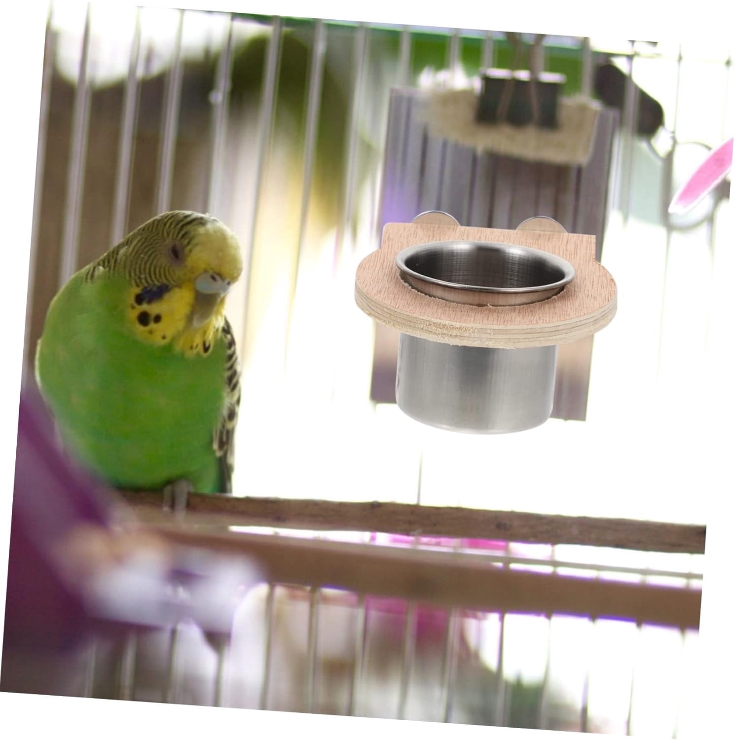 Cadorn Stainless Steel Parrot Feeder Cup - Durable Bird Feeder for Cages, Anti-Rust Pet Food Dish for Parakeets, Cockatiels, and Lovebirds