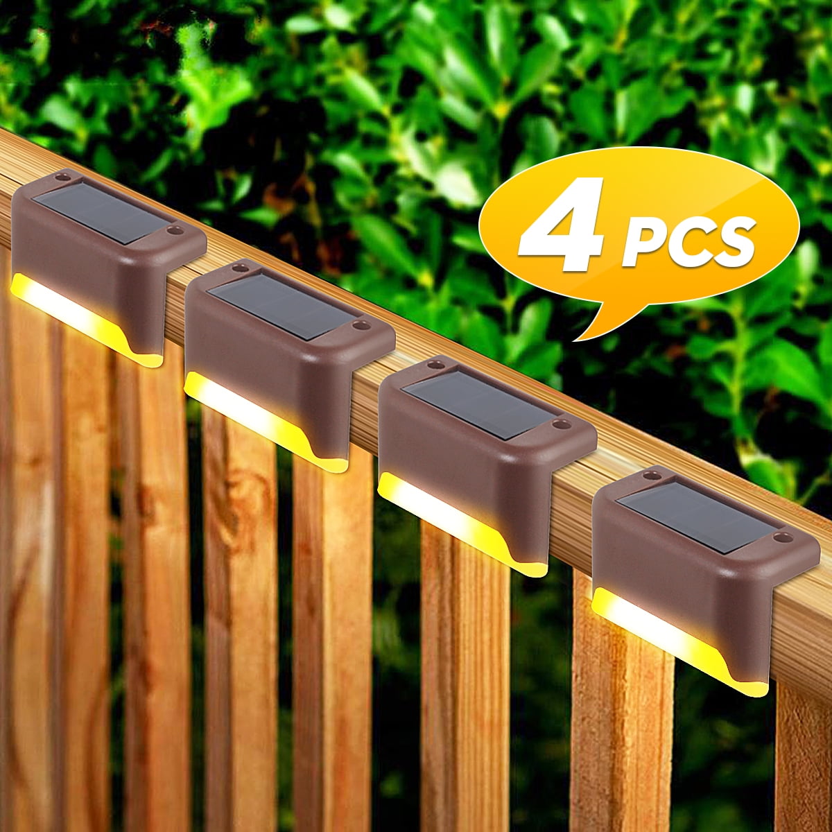 1/2/3/4PCS Solar 3 LED Stainless Steel Garden Patio Stair Deck Waterproof Lights 