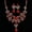Red, variant on 2Pcs Wedding Party Necklace Earring Set Flower Water Drop Necklace Jewelry S WY4-White