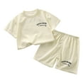 thumbnail image 3 of Ahuyic Toddler Kids' New Fashion Set,Children's Summer Casual Breathable Short Sleeve And Shorts Outfits,Children's Summer Korean Shorts And T-Shirt Casual Short Sleeved Top Sets, 3 of 4