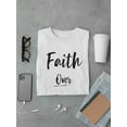 thumbnail image 3 of "Faith Over Fear" Inspirational Medium font Quote Men White T-Shirt, Male Medium, 3 of 4