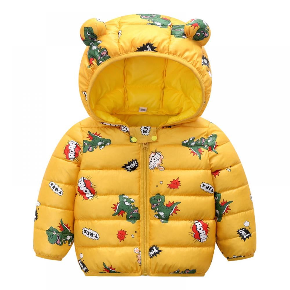 Winter Down Coats for Kids Baby Boys Girls Light Puffer Padded Jacket Bear Hoods Infant Outerwear