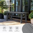 thumbnail image 4 of VINGLI 47” Outdoor Bench Garden Bench HDPE Porch Bench w/Metal Legs, Poly Lumber Patio Benches, 660 LBS Capacity Outdoor Backless Benches(Black), 4 of 7