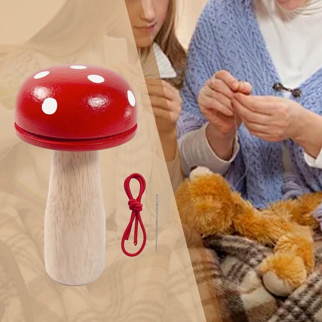 twisto Darning Accessory Set: DIY Wooden Darning Mushroom for Sewing Clothes, Socks And Hats