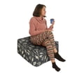 thumbnail image 2 of Floral Rectangle Pouf, Victorian Flowers Butterflies and Leaves Spring Freshness, Under Desk Foot Stool for Living Room Office Ottoman with Cover, 25", Dark Grey Champagne, by Ambesonne, 2 of 4
