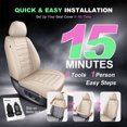 thumbnail image 4 of HQBQBUG Car Seat Cover for Toyota Sequoia 2001-2025 2026,Premium Waterproof Leather Seat Covers Auto Seat Protector Cushions Compatible Airbag Beige,Full Set(2 Row 5 Seats), 4 of 10