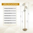 thumbnail image 3 of Costway 3-Globe Floor Lamp Modern Freestanding Lamp Living Room w/Foot Switch, 3 of 10