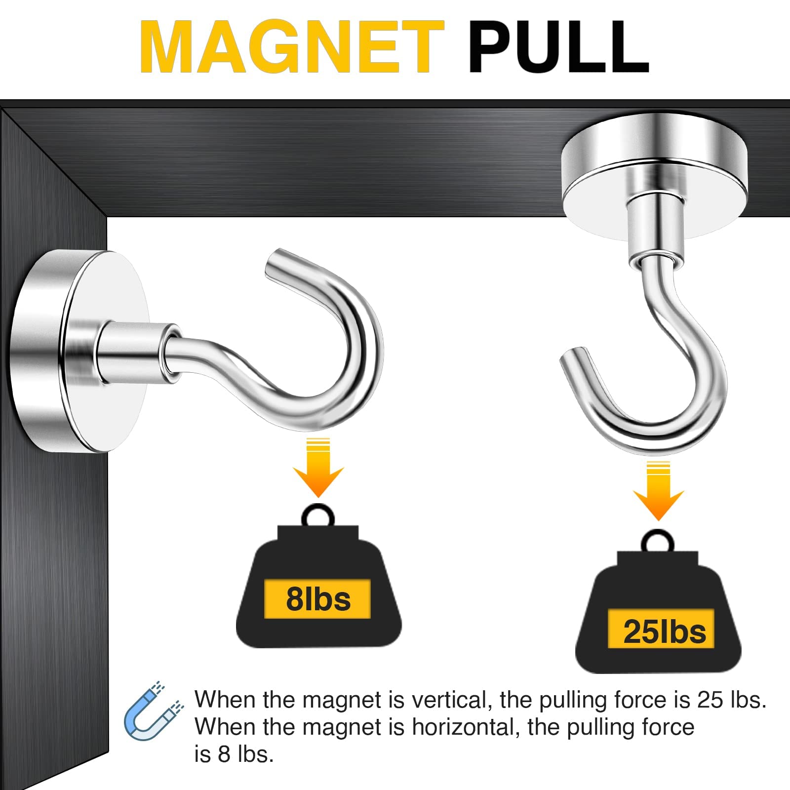 NAISHIER Magnetic Hooks, 30 lbs. Capacity (19-Pack) photo 5