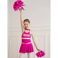 thumbnail image 2 of inhzoy Kids Girls Teens Cheerleading Uniforms Cheer Dance Dress with Pompom,Sizes 6-16 Hot Pink 8, 2 of 9
