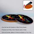 thumbnail image 4 of Frog 6PCS Round Coasters, Microfiber Leather Drink Coasters, 11x11 cm/4.3x4.3 in, Set of 6 Mats for Drinks, Coasters for Cups and Mugs, 4 of 6