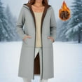 thumbnail image 2 of Ashirexll Womens Winter Coats, Womens Fleece Coats, Long Sleeve Composite Velvet Hooded Casual Windproof Long Jacket, 2 of 7