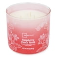thumbnail image 4 of Mainstays 3-Wick Textured Wrapped Raspberry Peach Frose Scented Candle, 14 oz, 4 of 6