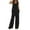 Black, variant on Lisingtool Two Piece Sets for Women Women 2 Outfits Boho Casual Solid Color Vest Sleeveless Top Loose Wide Leg Pants Trousers Two Set Suit