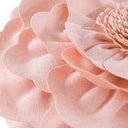 JWH 3D Flower Throw Pillows Round Handmade Pillow Accent Cute Cushion Living Room Pillow for a Bed Decor 14 Inch Pink