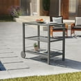 thumbnail image 4 of Southern Enterprises 38" Gray Contemporary Outdoor Bar Cart with Wheels, 4 of 4