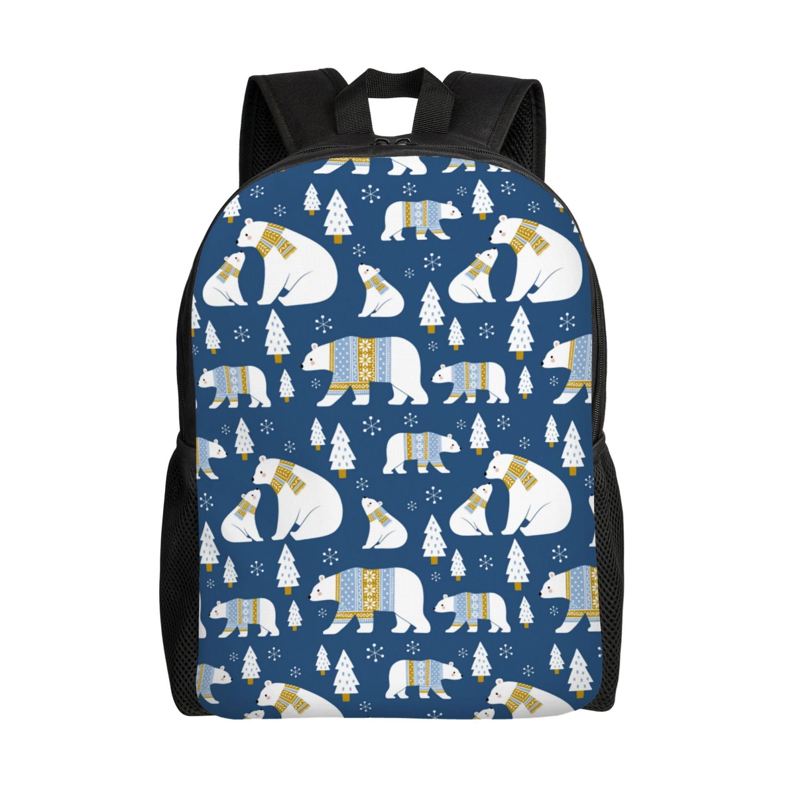 Lsque cute winter bear Travel Laptop Backpack, Business Slim Sturdy Laptops Backpack, Water Resistant College School Computer Bag Gift Fits 15.6 Inch Notebook