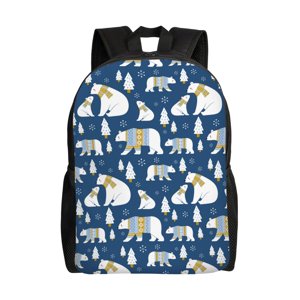 Lsque cute winter bear Travel Laptop Backpack, Business Slim Sturdy Laptops Backpack, Water Resistant College School Computer Bag Gift Fits 15.6 Inch Notebook
