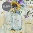 thumbnail image 6 of Sunflower Shower Curtain Farmhouse Sunflower Flower Inspirational Bathroom Shower Curtains Rustic Country Floral Hummingbird Waterproof Polyester Fabric Bathroom Decor Curtain with Hooks 72x72 Inches, 6 of 6