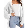 thumbnail image 2 of Cardigan Sweaters for Women Button-Down Long Sleeve Oversized Knit Outerwear White M, 2 of 6