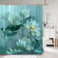 thumbnail image 3 of Lotus Shower Curtain Chinese Ink Painting Plant Zen Flower Watercolour Art Creative Polyester Fabric Bath Curtain Bathroom r, 3 of 7